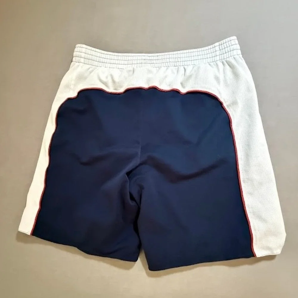 Nike Basketball Shorts Navy Blue White Embroidered Logo Athletic Gym Mens L 34X9